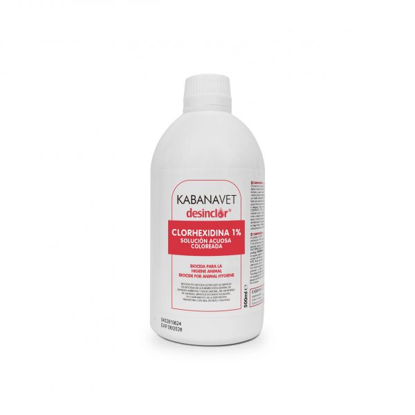 Kabanavet - Clorhexidina Acuosa Coloreada 1% - 500ml - Caja de 10 Uds