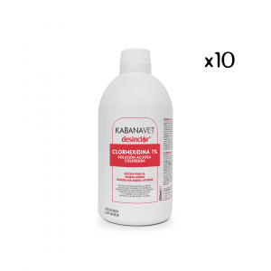 Kabanavet - Clorhexidina Acuosa Coloreada 1% - 500ml - Caja de 10 Uds