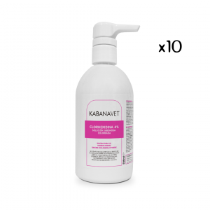Kabanavet - Clorhexidina Jabonosa Coloreada 4% - 500ml - Caja de 10 Uds